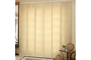 Lumino Custom Vertical Blinds for Sliding Glass Door, Light Filtering Panels, Up to 78" Width by 84" Length - Sand, Adjustable Velcro Panels - Easily Trim for Custom Size, Blinds for Indoor Windows