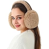 LA CARRIE Unisex Winter Foldable Earmuffs Plush Faux Fur Ear Muffs Outdoor Cold Weather Ear Warmers for Women and Men