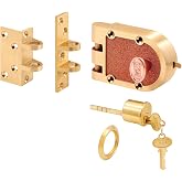 Prime-Line Jimmy-Proof Deadbolt, Single Cylinder, Brushed Brass (1 Set) | Jimmy-Proof Design, Solid Bronze Alloy, Brushed Brass, Angle and Flat Strike