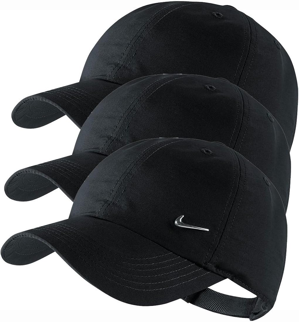 NIKE Metal Swoosh Cap fÃ¼r Kids in Schwarz o. WeiÃ Einzeln oder im Set (3x Black/Schwarz): Amazon 