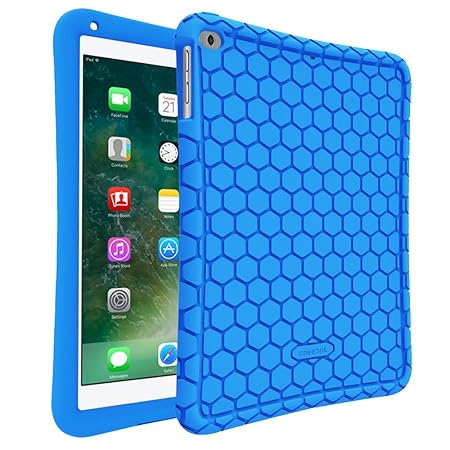Fintie Silikon Hülle für iPad 9.7 Zoll 2018 2017 / iPad Air 2 / iPad Air - [Bienenstock Serie] Leichte Rutschfeste Stoßfeste 
