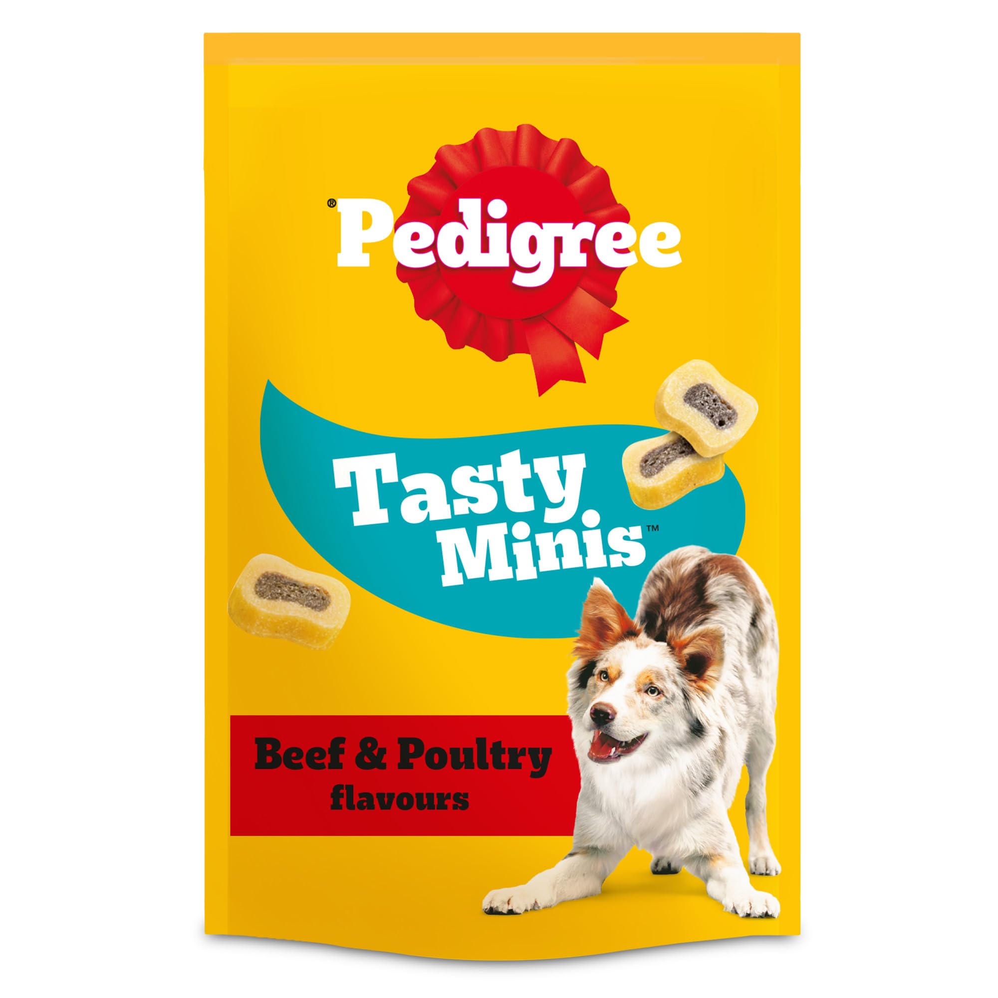 PEDIGREE TASTY MINIS Adult Dog Treats Beef & Poultry Chewy Slices 155g - Pack of 8