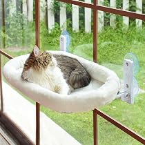 AMOSIJOY Perchoir de fenêtre pour chat sans fil, hamac pour ...