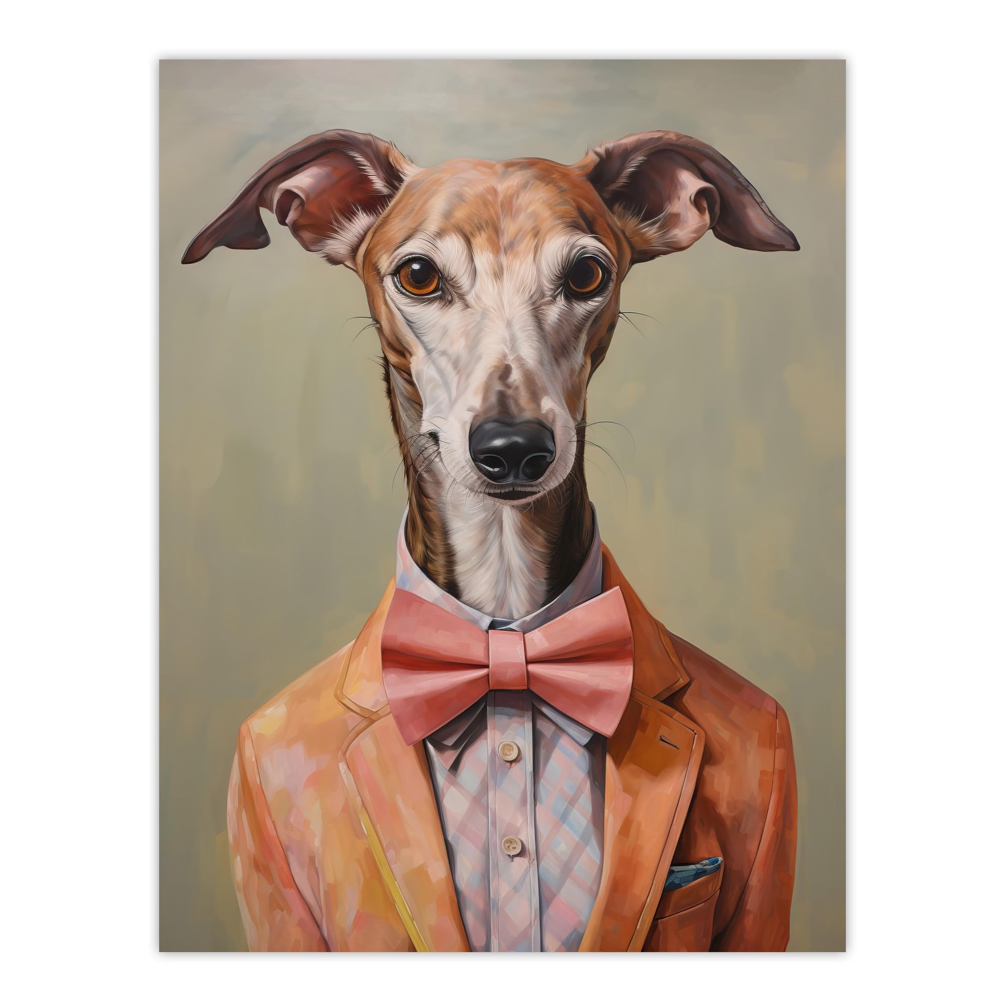 Wee Blue Coo Smart As A Whippet Bow Tie Greyhound Extra Large XL Wall Art Poster Print