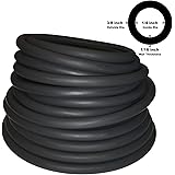 3/8in OD 1/4in ID BLACK Latex Rubber Tubing ONE CONTINUOUS PIECE (Select Length) (#804)