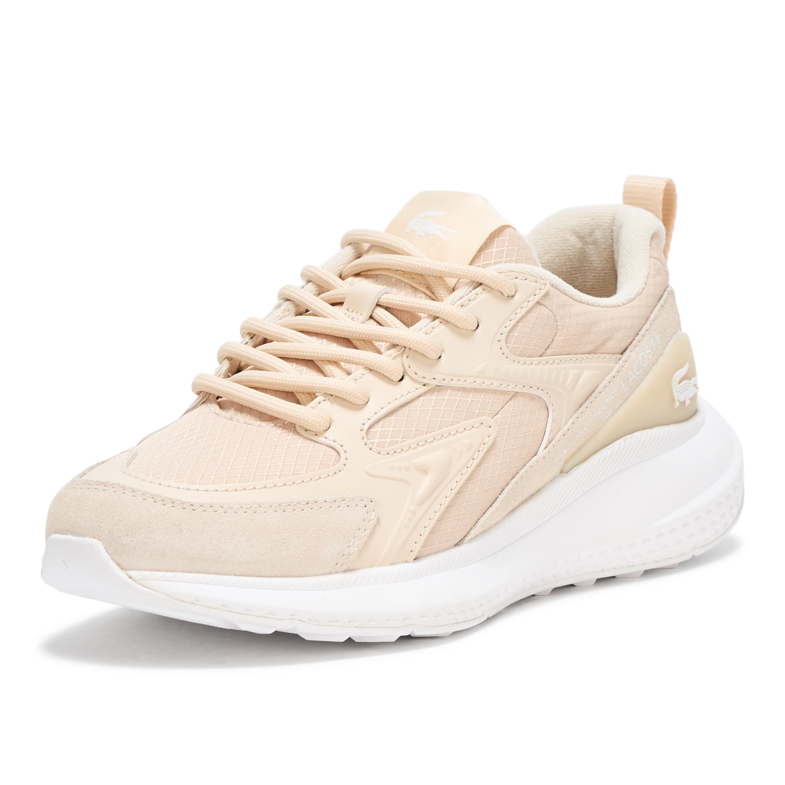 Lacoste Womens L003 Evo Sneaker, LT TAN/WHT, 5