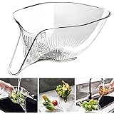 Cyhdddr Multi-functional Drain Basket, 2024 New Food Strainers for Kitchen Strainer Bowl Fruit Vegetable Washing Basket Pasta