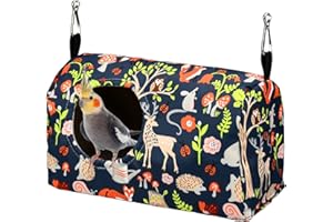 GENERIC ShuRung Parrot Cockatiel Warm House Bird Nest Bed Winter Hanging Hammock Birds Sleeping Bed Parrot Hideway Bed Polyester Fabric for Parrot Parakeet Cockatiels Budgies Lovebird African Grey (S)