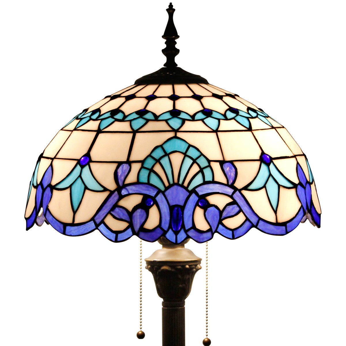 Buy WERFACTORYTiffany Floor Lamp Navy Blue Baroque Stained Glass