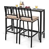 COSTWAY 3 Piece Outdoor Patio Bar
