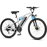 Qlife Racer Electric Bike for Adults - 21-Speed Mountain Lightweight Ebike with Peak 1000W Brushless Motor,48V 375Wh Removable Battery,26X2.1 Tire Step Over E-MTB,Up to 40 Miles Range