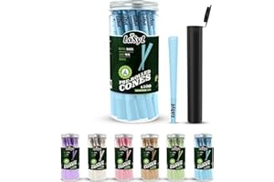 LaSyL Pre Rolled Cones | 100 Pack King Size (Blue) | Rolling Paper with Tips and Packing Tubes (4.3inch/109mm) | Burn Slow and Even