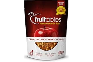 Fruitables Baked Dog Treats, Healthy Pumpkin Treat for Dogs, Low Calorie & Delicious, Free of Wheat, Corn and Soy, Made in the USA, Apple and Crispy Bacon Flavor, 12oz