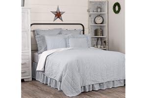 VHC Brands Sawyer Mill Ticking Stripe Coverlet Collection Coordinating Bedding Home Décor in Asstd. Sizes, Colors