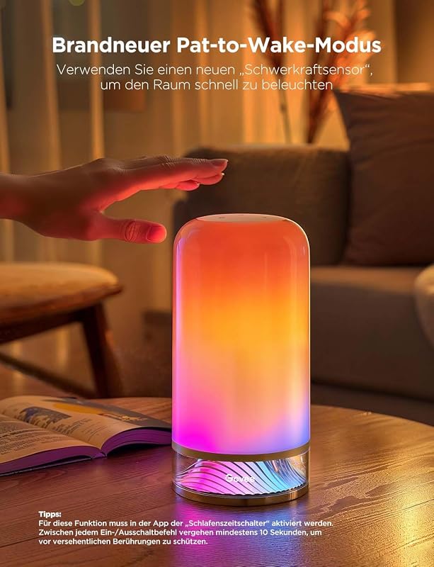 LED Tischlampe, Nachttischlampe Touch Dimmbar RGBICWW, Alexa steuern