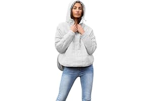 Freyhem Women's Pullover Puffer Jacket Quilted Lightweight Dolman Sleeve Button Down Hooded Padded Coat with Pocket