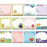 12 Pcs Fun Inspirational Sticky Notes 3 x 3 Inch Motivational Notepads Cute Post Positive Appreciation Sticky Notes Positive Gifts for Teacher Nurse Coworkers Studying Supplies(Vivid Style)