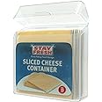 Stay Fresh American Cheese Slice Storage Container Clear Plastic Cheese Slice Holder that is Dishwasher Safe, BPA Free. Air tight Cheese Container for your Pantry, Counter, Refrigerator