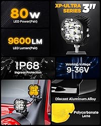 Auxbeam XP-Ultra Series 3" 80W Cube LED Pods White