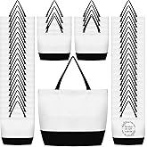 Sieral 50 Pieces Large Canvas Tote Bags Reusable Sublimation Blank Plain Bags Bulk with Zipper for DIY Crafts Shopping Women Teacher(Horizontal Wide Bag)