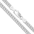 Sterling Silver Wheat Chain 1.5mm 1.9mm 2.6mm 3.4mm 4.4mm 5.1mm 6mm 8mm Solid 925 Italy New Foxtail Spiga Necklace