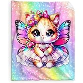 Cat Blanket for Girls, Throw Gift for Toddler Kids Daughter Cat Lovers 40x50 Inches Soft Warm Lightweight Throw Blankets for Sofa Couch Bed Trip