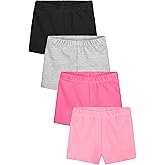 Resinta 4 Pack Baby and Toddler Girls' Cotton Bike Shorts Solid Cotton Bike Shorts Soft Pull-On Safety Shorts for Daily Wear