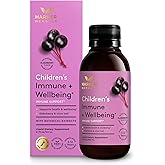Harker Herbals Children's Immune + Wellbeing Herbal Syrup, Daily Immunity with Elderberry, Echinacea & Olive Leaf, High Absorption, Elderberry Flavor, Plant-Based - 5.1 Fl oz (30 Servings)
