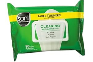 NICE PAK Table Turner Wet Wipes, 7 x 11 1/2, White, 60 Wipes/Pack, 12 Packs/Carton, Sold as 1 Carton