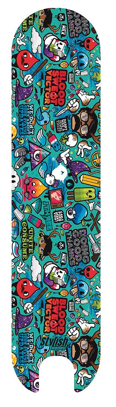 STYLISH SCOOTERS | Non-Slip Dock for Xiaomi M365 Pro, Non-Slip Vinyl for Xiaomi M365 Pro 2 (Sticker Bomb V.2)