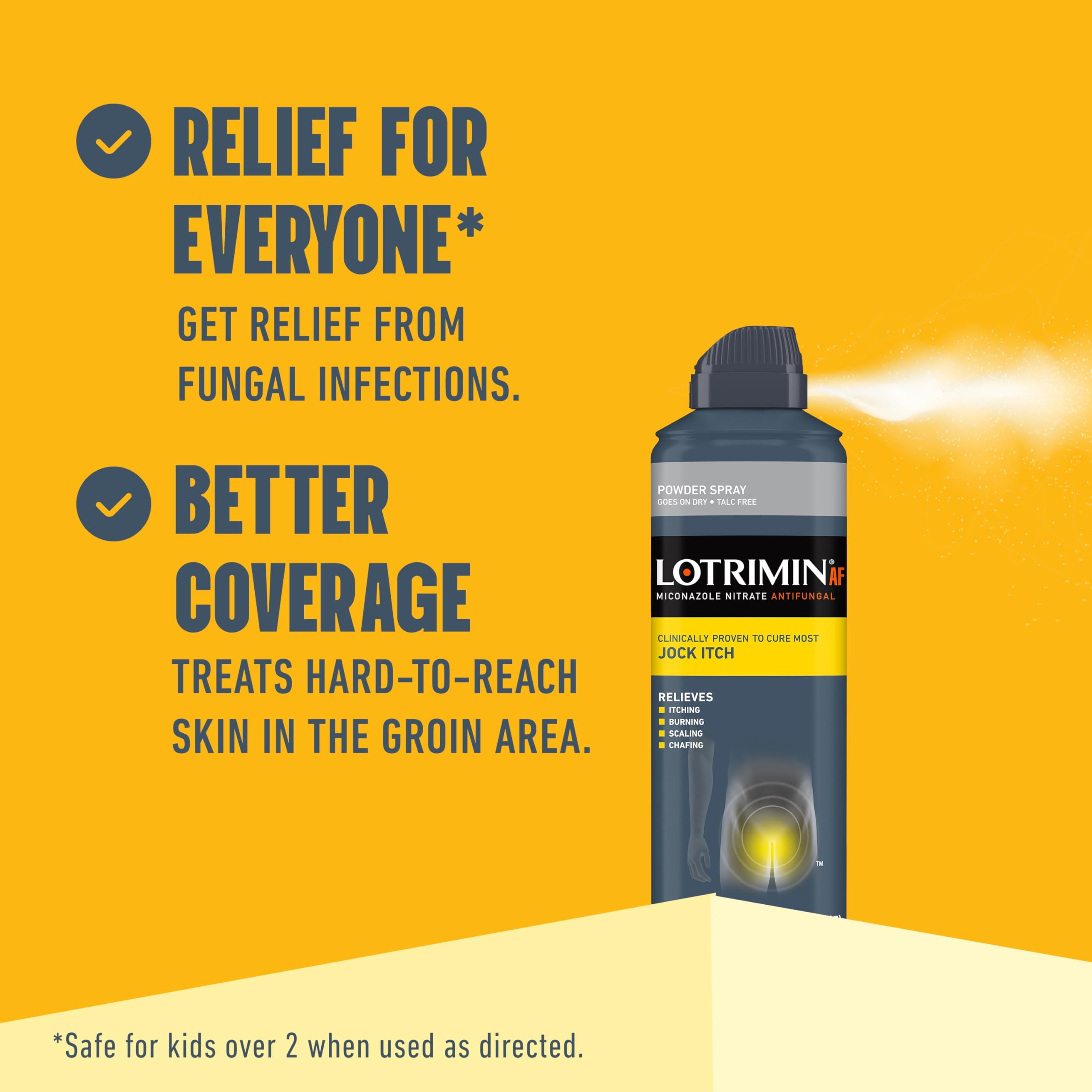 Lotrimin AF Jock Itch Powder Spray, Miconazole Nitrate 2% - Treatment of Most Itch, 4.6 Ounces (133 Grams) Spray Can (Pack 3)