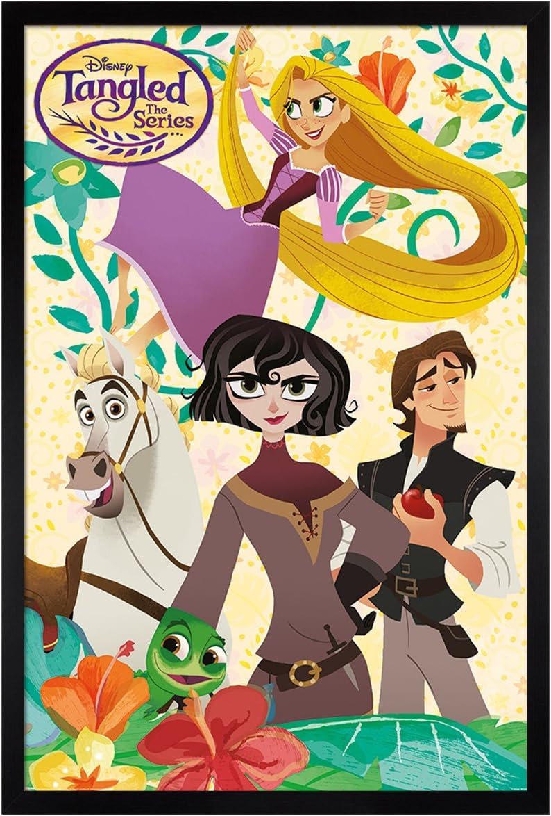 Tangled: The Series Black Wooden Framed Characters Maxi Poster 61 x 91.5cm