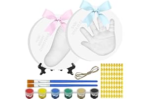 kimitimi Baby Handprint Footprint Keepsake Ornament Kit, Personalized Baby Foot Printing Kit for Newborn Clay Impression Handmade DIY Imagination to Create