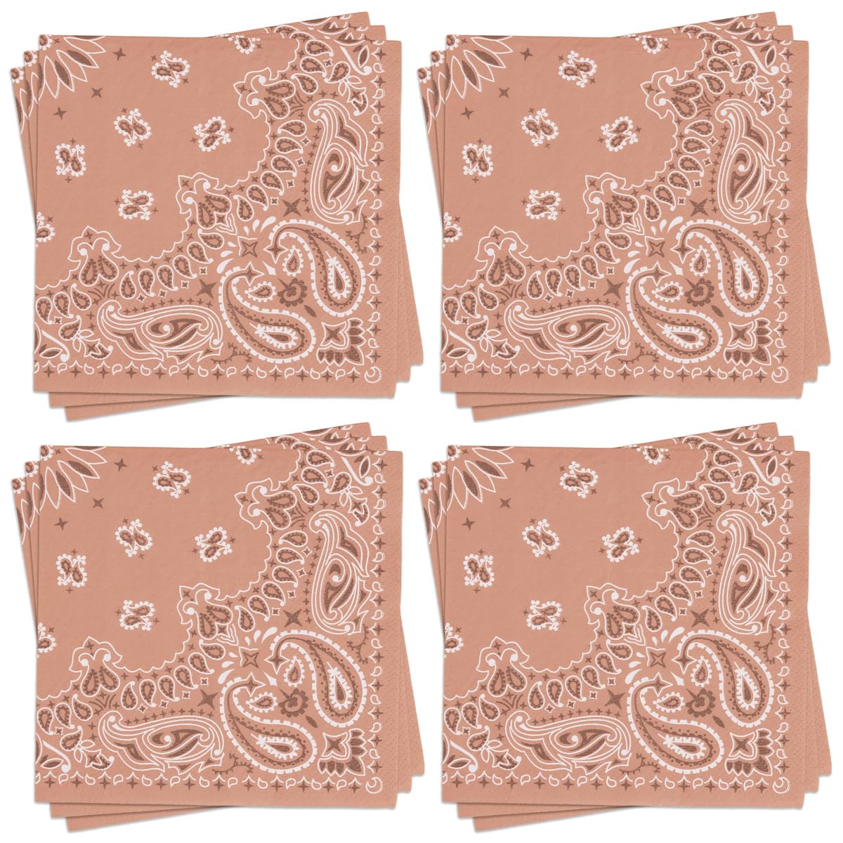 Photo 1 of xo, Fetti Western Bandana Napkins - 3-ply, 25 pcs | Cowboy Birthday Party Decor, Wild West Favors, Rodeo Baby Shower Supplies, Wild One Yeehaw Bday, Cowgirl Drinkware, Cactus Howdy Tableware