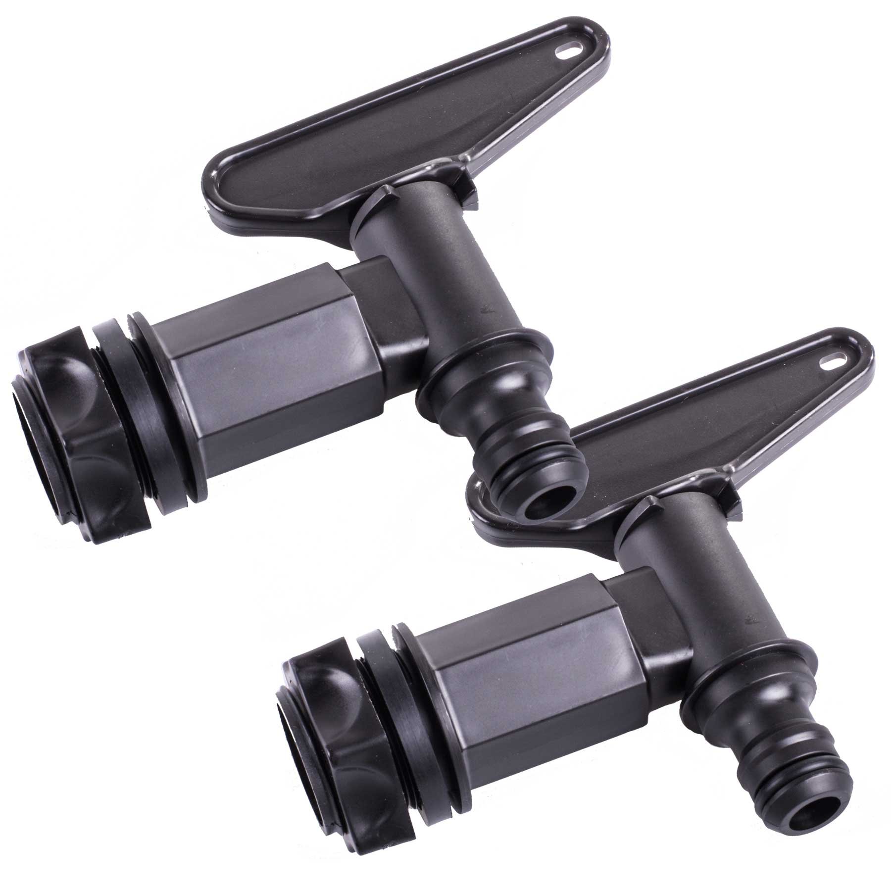 2 x 3/4" BSP Thread Water Butt Taps with Push on Fitting