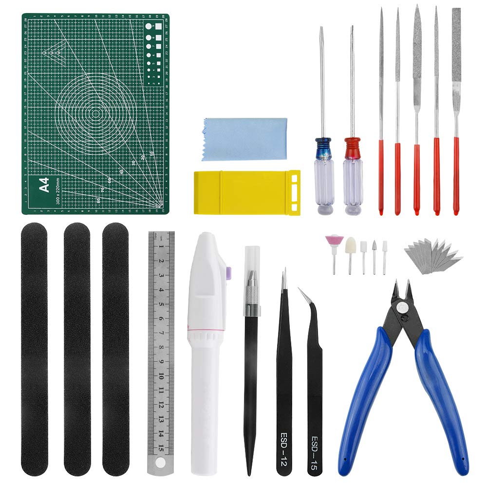 WMYCONGCONG 34 PCS Gundam Model Tool Kit, Model Kit Tools, Hobby Building Tools for Gundam Basic Model Assembling, Building and Repairing