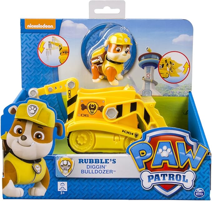 PAW PATROL Kids Rubble Basic Vehicle Bulldozer Crane Amazon.co.uk
