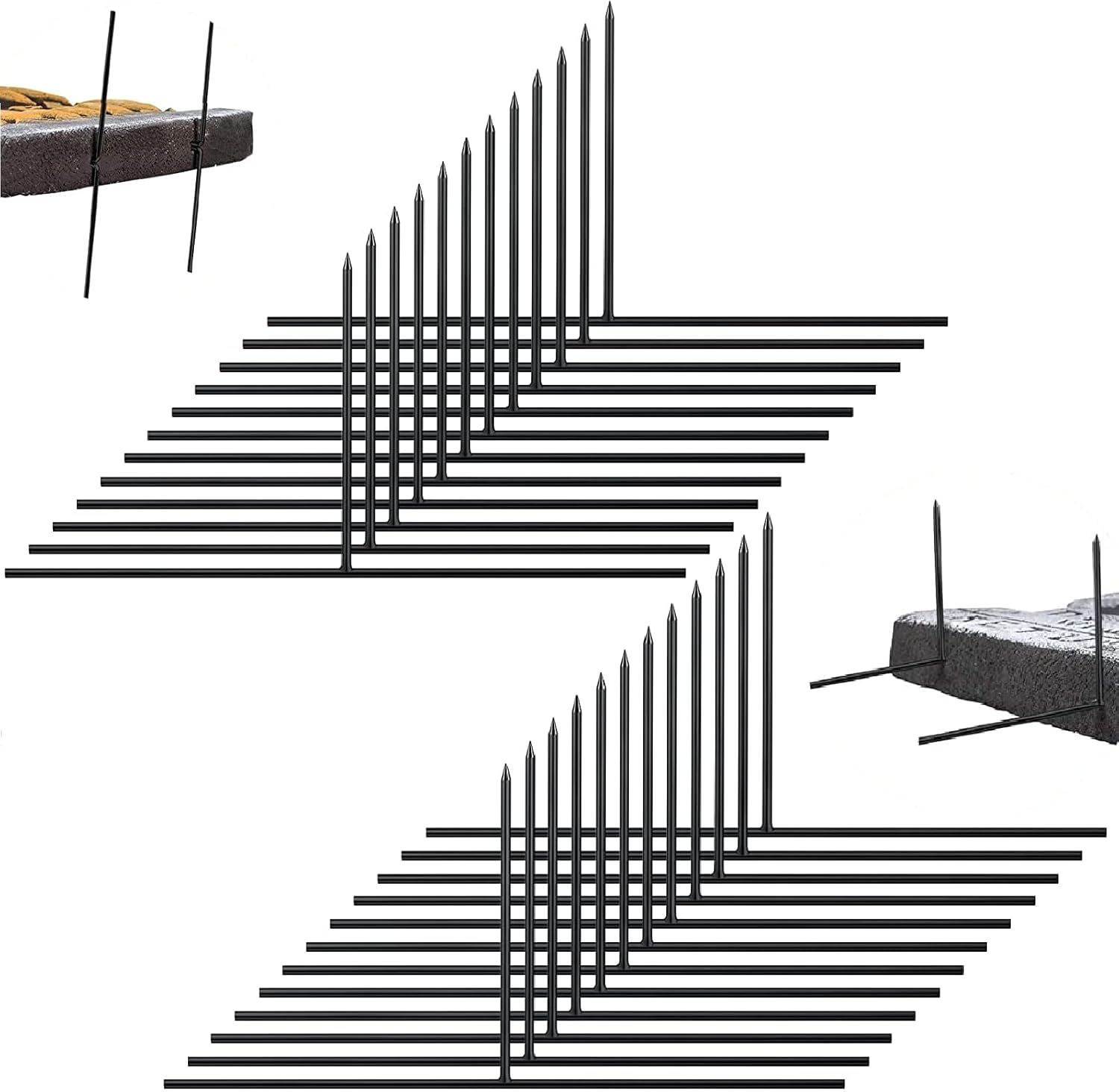 Decorative Garden Stakes - Halloween Metal Stakes T Shaped Tombstone Stakes 6.5 x 3 Inches Foam Gravestone Stakes Replacement Metal Tombstone Stakes for Halloween Tombstone Decorations(24 Pieces)