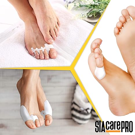 hochwertige Zehenspreizer - Vorteils 6er Set zur komfortablen Hallux Valgus Korrektur - Zehentrenner mit Ballenschutz für Dam
