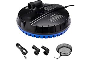 LHUKSGF Automatic Pool Cover Pump, 115V Submersible Water Sump Pump for Pool Draining with 25 Ft Power Cord and 2 Adapters, 1200 GPH Water Removal for Swimming Pool, Hot Tub, Pond