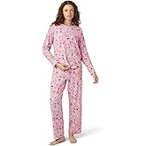 HUE womens Super Soft Fleece Winter Pajama Gift Set Includes Long Sleeve Pj Top and Pant
