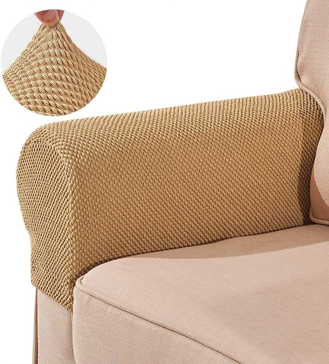 Maibtkey Arm Rest Covers Set, Pack of 2 Stretch Jacquard Armchair Arm