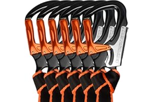 TFTICFH Arborist Speedline Kit 26" (6-Pack) - 29kN 1" Webbing & 35kN Double-Action Snap Hook, Heavy Duty Sling for Climbing, Rigging, Professional Tree Work Gear, Orange