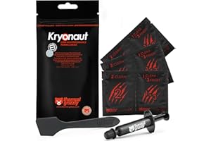 Thermal Grizzly Kryonaut - 1 Gram - Extremly High Performance Thermal Paste + 20 Cleaning Wipes 10 Wet & 10 Dry - for Demandi