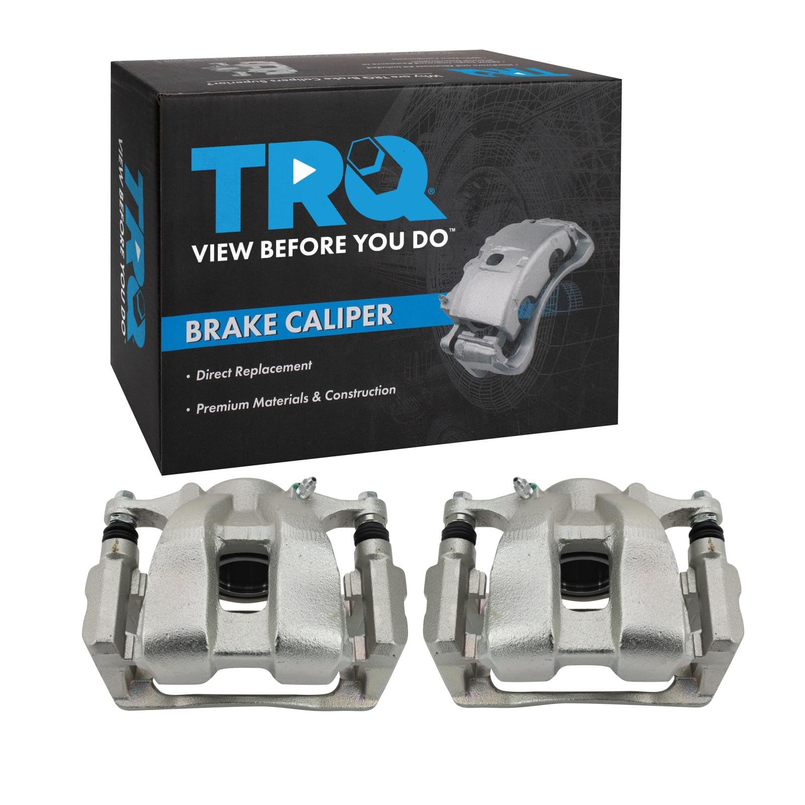 TRQ Front Brake Caliper Set Zinc Coated Brackets Compatible with 2019-2022 Acura ILX 2016-2017 Honda Accord 2017-2020 Civic Image