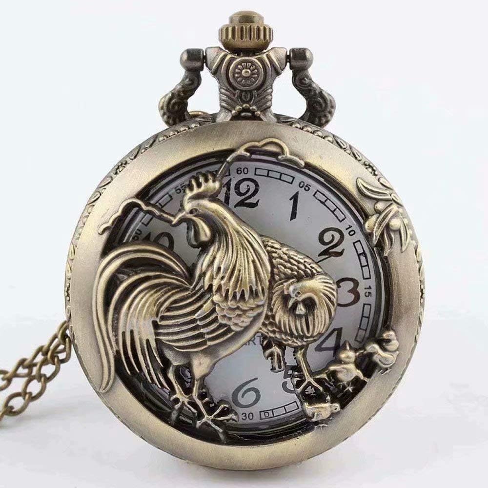 SUNXIN Necklace Pocket Watch - Vintage Steampunk Necklace Quartz Pendant Pocket Watch Gift