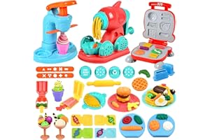 3 in 1 Color Dough Kitchen Creations Set Ice Cream Noodle Hamburger Maker Machine Art Crafts Food Modeling Play Toys Deluxe T
