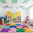 Kids Rug, Classroom Rug Colorful Puzzle Playmat Rugs - 5x7 Ft Kids Carpet with Rubber Backing, Classroom Carpet Play Mat Nursery Rugs for Children Boys Bedroom Playroom School Classroom Seating Carpet