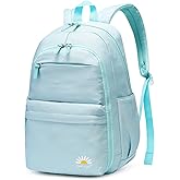Caran·Y 38L Waterproof Kids Backpack with 15.6-Inch Laptop Compartment-Lightweight Large Capacity School Backpack for Boys & Girls Ages 6-18,Travel with Side Water Bottle Pockets(Mint Green)