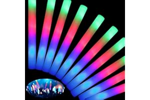 HONLYNE 46 PCS Foam Glow Sticks with 3 Modes Colorful Flashing, Foam Light Up Sticks, LED Light Sticks, Glow Sticks Party Pack for Halloween, New Year, Wedding, Raves, Concert, Christmas